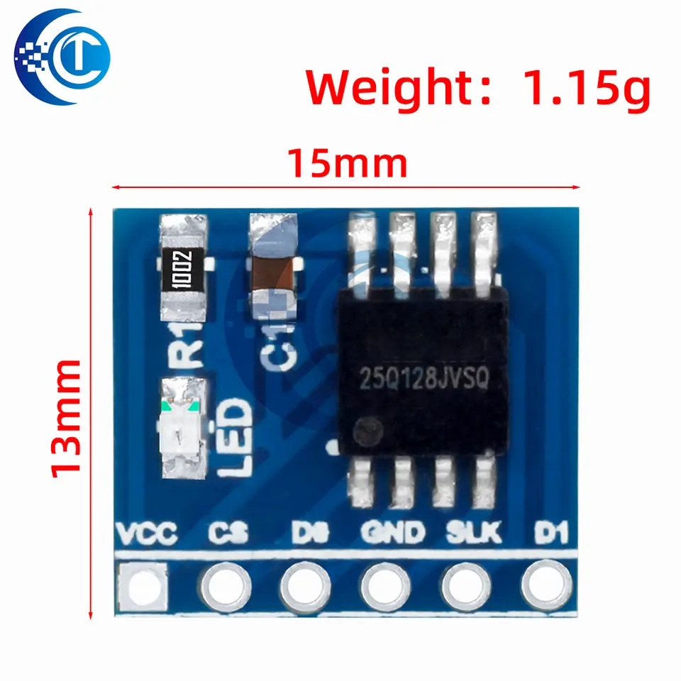 W25Q128FV 128Mbit (16MB) SPI NOR Flash Memory Module - 3.3V BV/FV Package for STM32 Development image 6