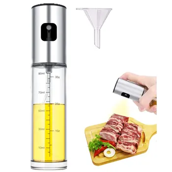 Bottiglia di vetro per spruzzatore di olio da 100 ml per cucinare, bottiglie di vetro per spruzzatore di aceto di olio d'oliva Mister per cucina/salata/barbecue 1