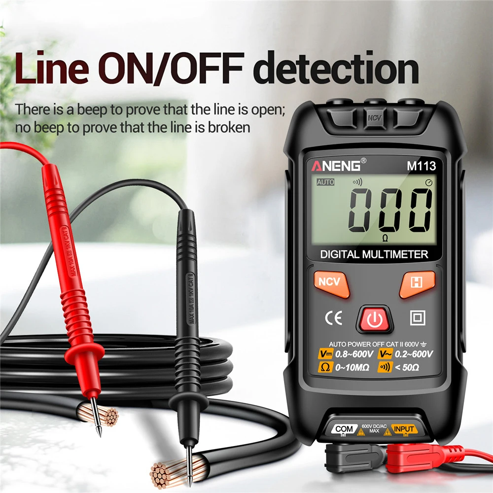 ANENG M113 Mini Digital Multimeter AC/DC Voltage Meter 1999 Counts Multimetro Ohm NCV Electricity Tools Measuring Instruments