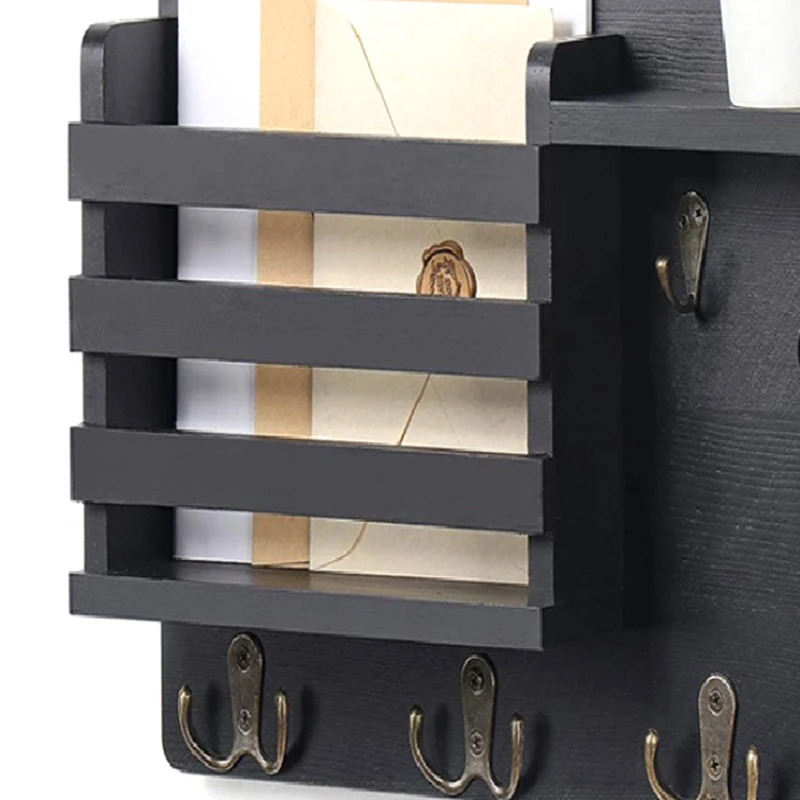 Key And Mail Holder For Wall Mail Organizer Wall Mount With Hooks Easy Installation Key Rack For Entryway And Homedecorb Durable