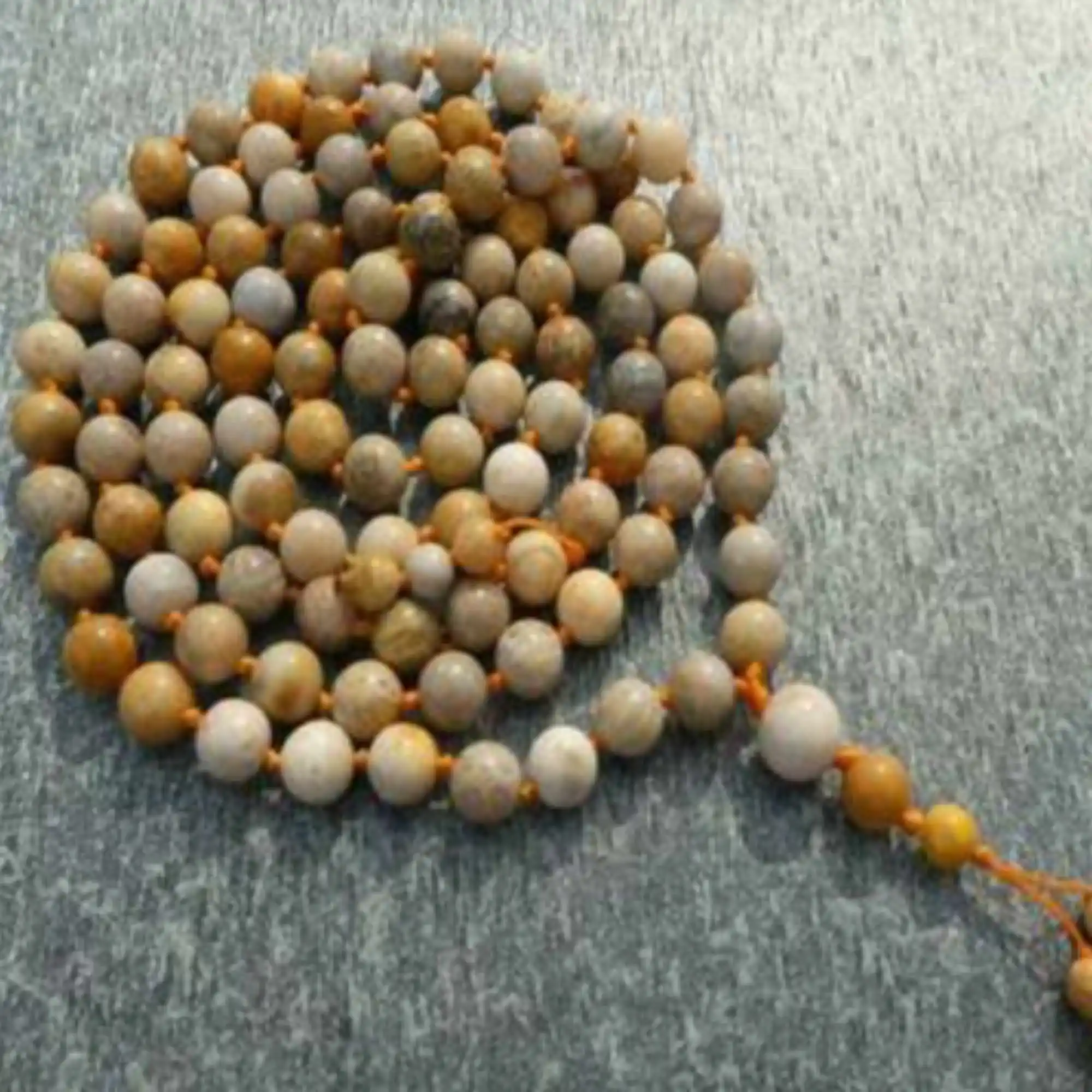 

8mm Natural 108 knot Crazy agate gemstone beads necklace Pendant Gemstone Crystal Healing Opera length Spiritual Seekers Bridal