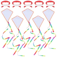 5 Sets Interesting Blank Kites Painting Kites Funny Kites Kids Accessory Mini Teaching Kite Children'S Blank DIY Kite Handdrawn 1