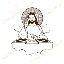 Fuzhen – décalcomanies imperméables en vinyle, accessoires extérieurs de voiture, autocollant de voiture jésus Dj, décoration de fenêtre de personnalité, véhicule 