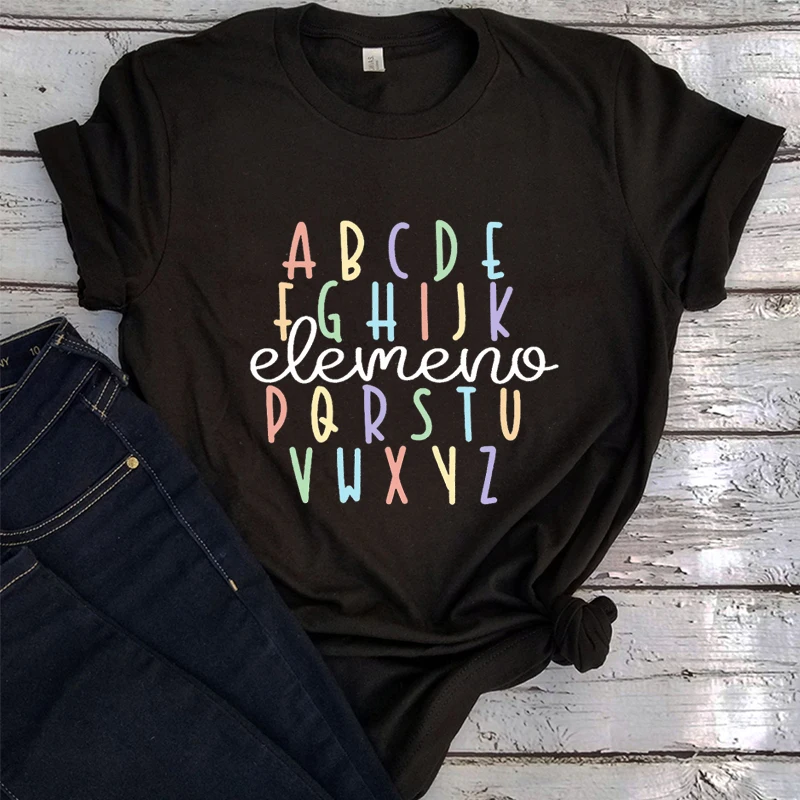 Kindergarten Teacher Shirt Teacher Shirt Abc Shirt Abcde Elemeno Shirt Preschool Teacher Shirt Alphabet Tops L