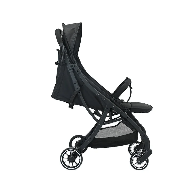 Portable Adjustable Backrest Cationic Fabric Removable Bumper Lightweight Foldable Baby Pram Stroller
