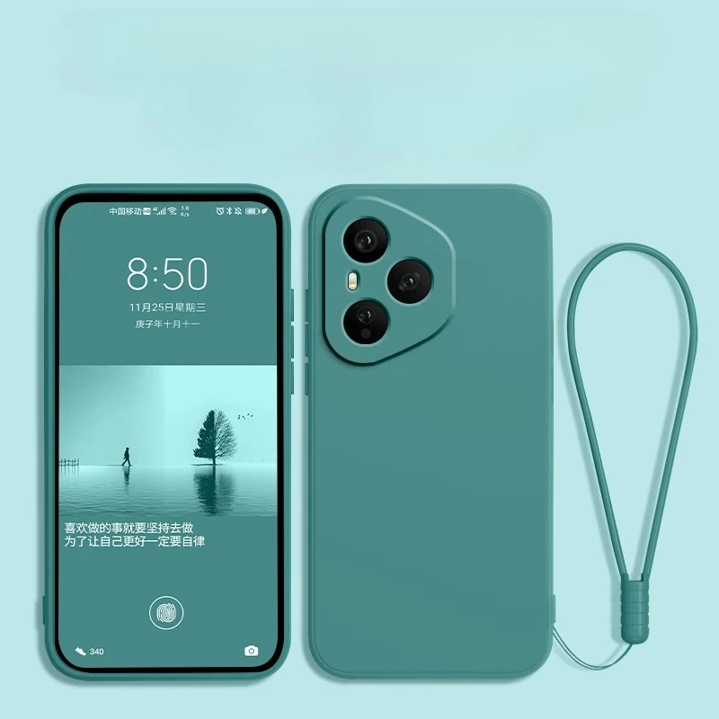 Liquid Silicone Matte Shockproof Bumper Case with Strap - Durable Back Cover s