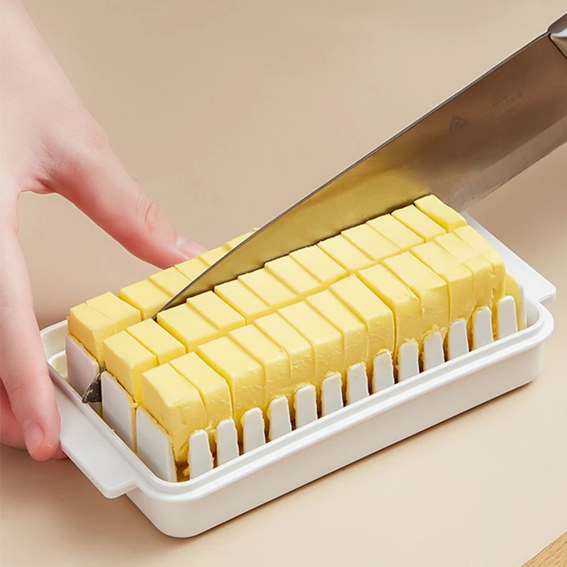 Covered Butter Cutting Storage Box Refrigerator Cheese Baking Storage Fresh Baking Butter Knife Cutter Convenient butter storage box