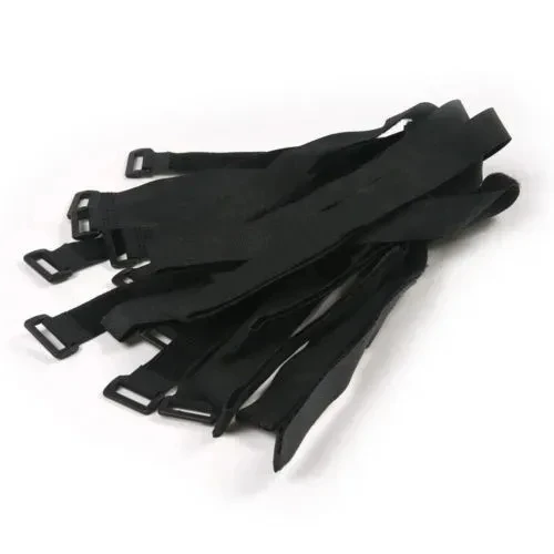 Black Reusable Nylon Self Adhesive Hook and Loop Cable Cord Ties Tidy Straps TV Organiser 45/60/80/100cm Length 2cm Width 10pcs