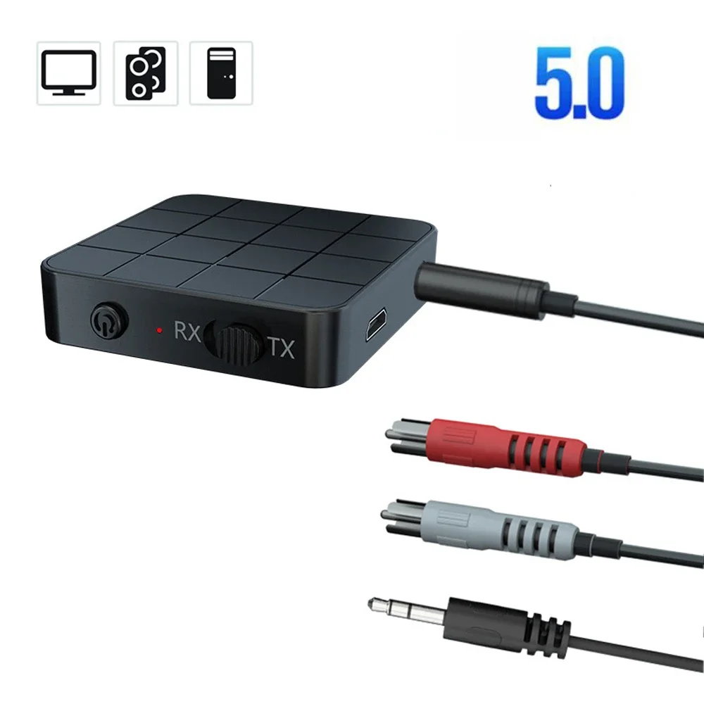 Bluetooth Adapter Bluetooth -compatible Audio Receiver Transmitter 3.5mm AUX Jack RCA USB Stereo Wireless with Mic For Car Headphone
