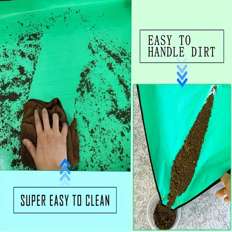 Portable Foldable Gardening Pad for Indoor Plant Transplantation - Green