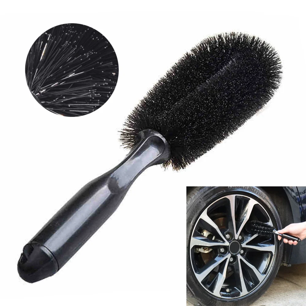 Brosse de détail de brosse de roue de voiture, nettoyeur de jante, poignée de plumeau, outils de brosses de livres d'opathie, roues de camion de moto