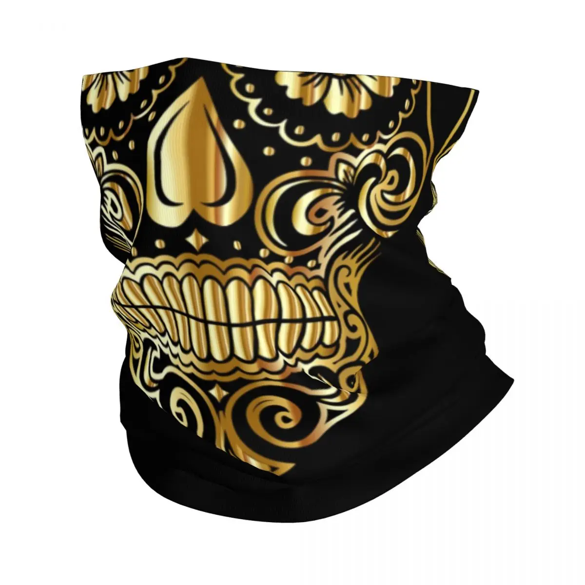 

Sugar Skull Bandana Winter Neck Warmer Women Windproof Wrap Face Scarf for Hiking Mexican The Day Of Dead Gaiter Headband