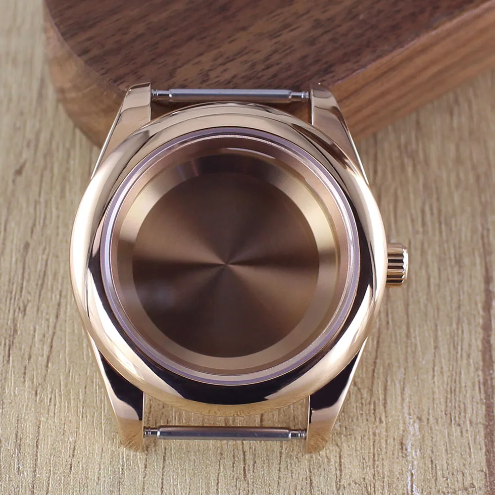 Fashion Round Edge Watch Case with Sapphire Glass - Waterproof, 36mm/39mm, 28.5mm Dial Compatibility