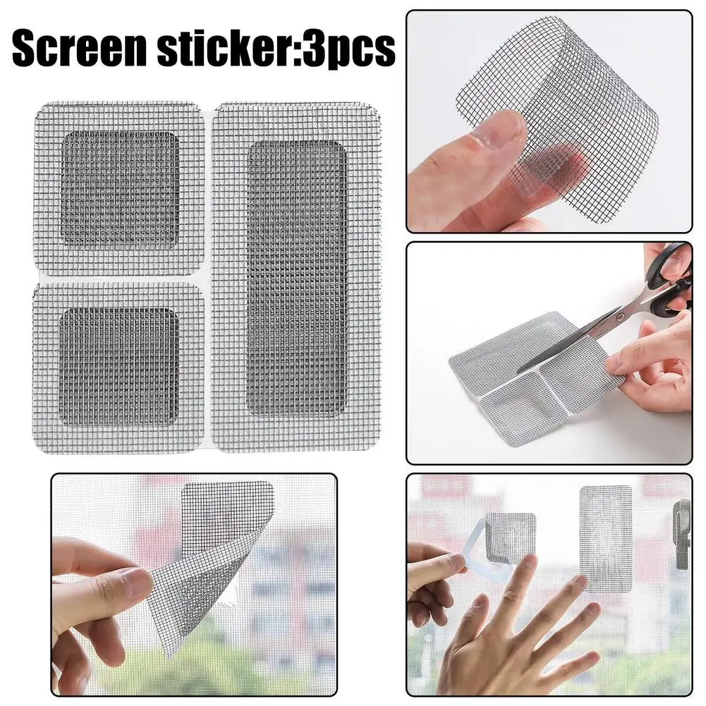 10pcs 창 스크린 수리 테이프 고정 네트 창 홈 접착식 창 네트 모기 방지 메쉬 도어 모기장 패치 수리