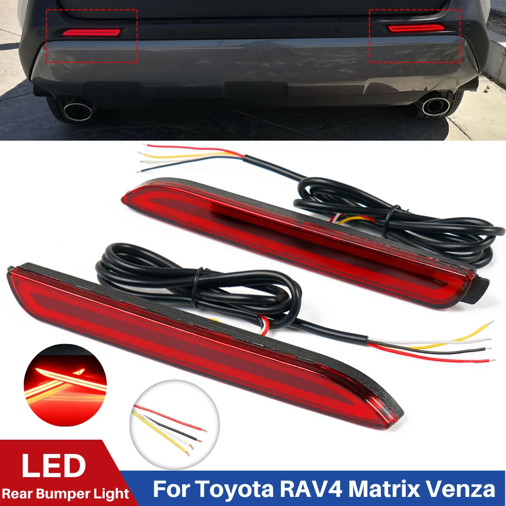 

2PCS LED Rear Bumper Reflector Lights For Cars 12V Auto Driving Brake Turn Signal Lamps For Toyota RAV4 Matrix Venza For Lexus