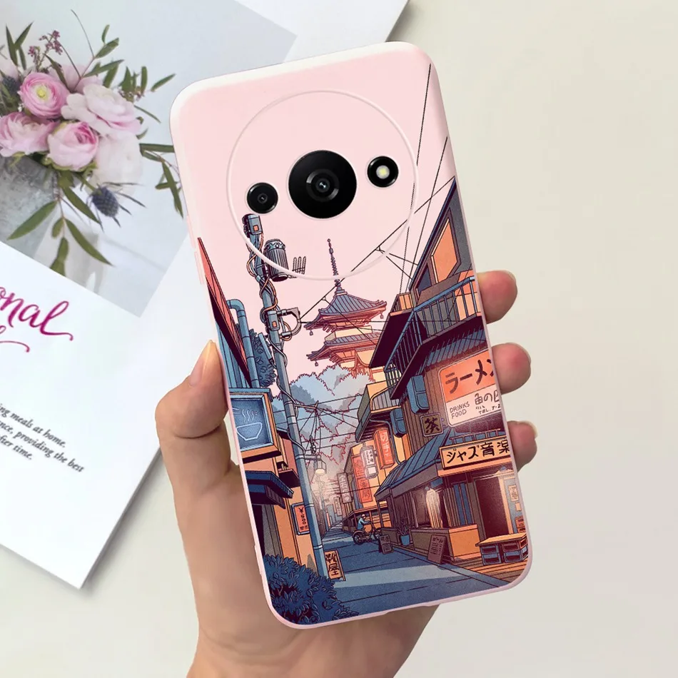 Fashion Moon Pattern Soft Silicone Protective Phone Case Back Cover