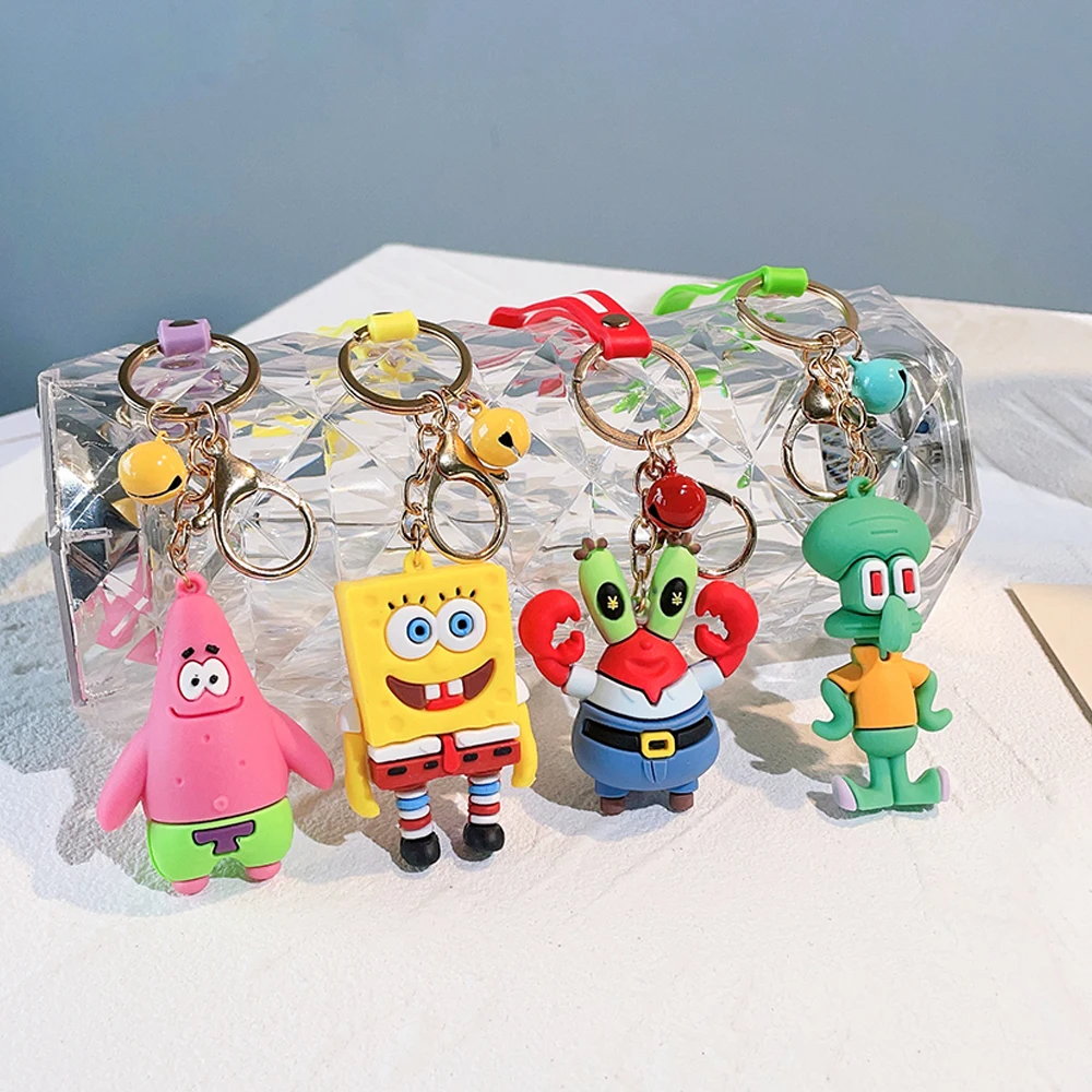 Kawaii Spongebob Portachiavi Carino Patrick Star Squidward Tentacles Portachiavi Action Figure Ciondolo Portachiavi Per Zaino Ornamento