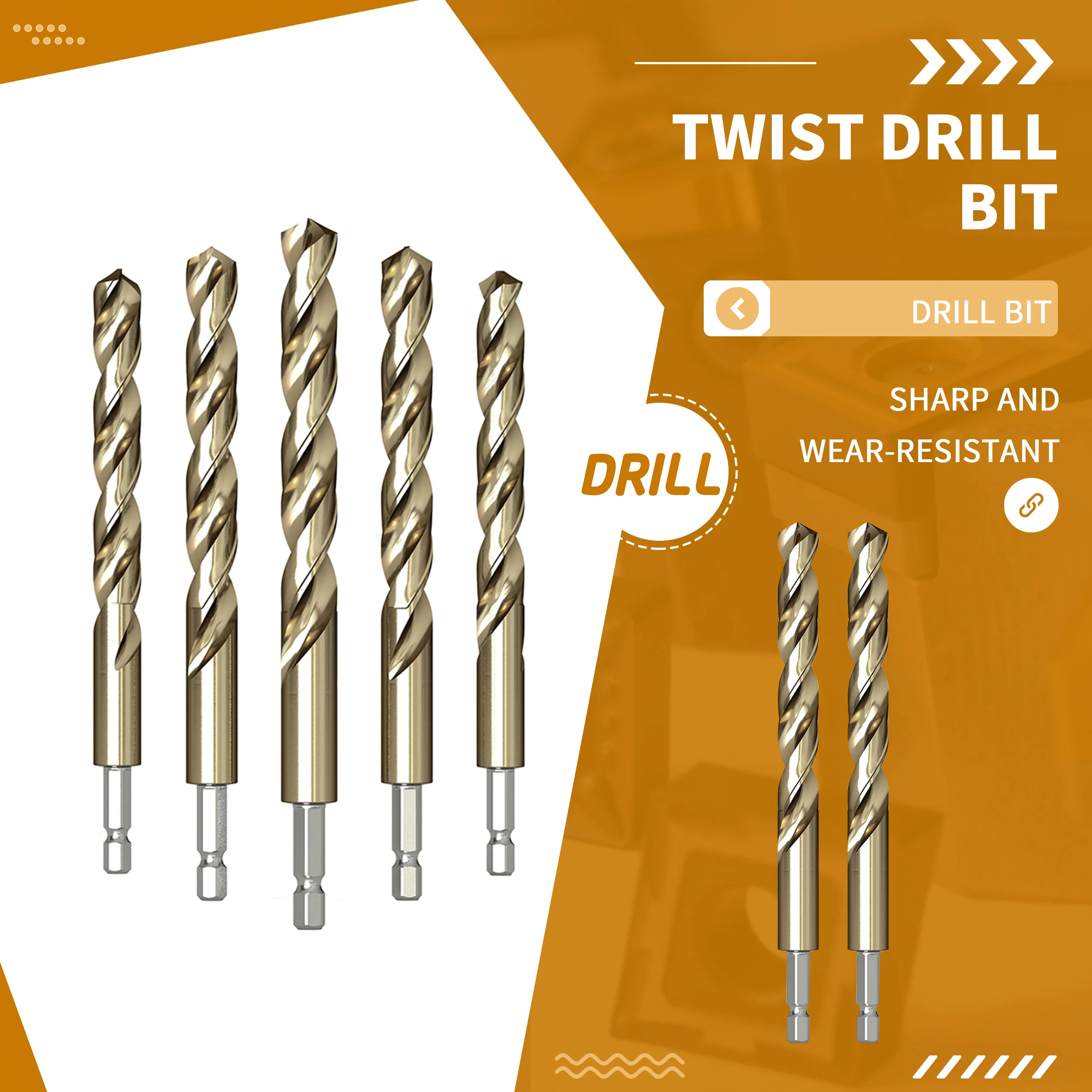 

High-speed Steel Hex Shank Twist Drill Bit Titanium-plated Special Stainless Steel Metal Iron Straight Handle Hole Opener Drill