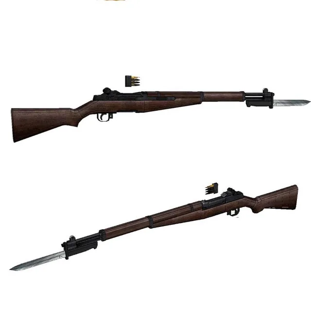 1:1 M1 Garland Paper Model Weapon Gun 3D Handmade Drawings Firearms Military Fight 1