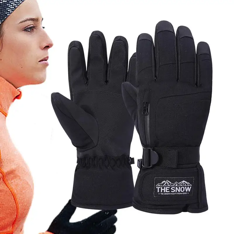 

Снегоходные перчатки спортивные теплые перчатки с высокой ловкостью, водонепроницаемые перчатки для сноуборда с карманом на молнии и кулиской для мужчин