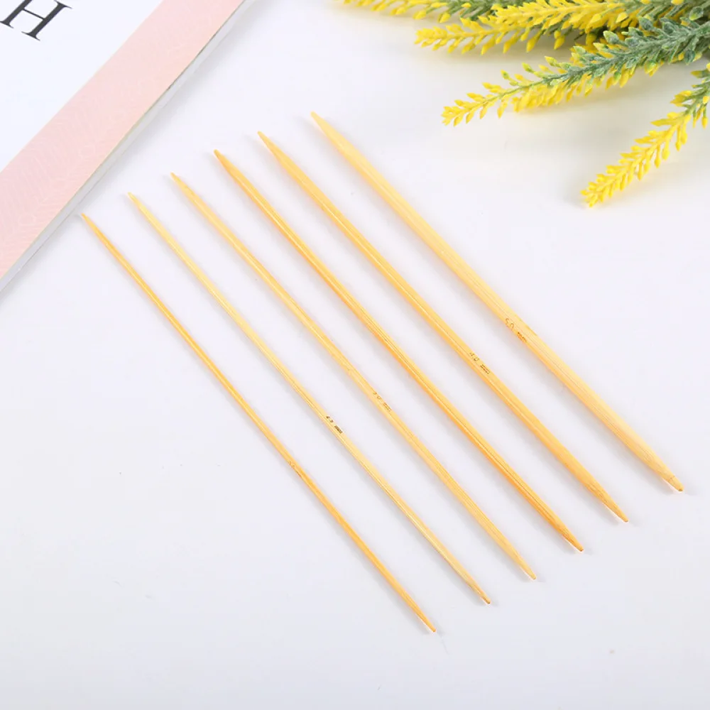 Description Picture 3 of item2-5mm 5Pcs/Set Knitting Needles Double Pointed Bamboo Crochet Hook DIY Sweater Socks Weave Knitting Tools 20cm