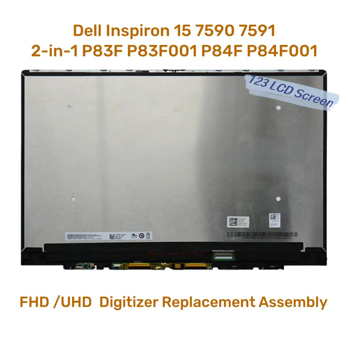 

15.6" 4K UHD FHD For Dell Inspiron 15 7590 7591 2-in-1 P83F P83F001 P84F P84F001 LCD Touch Screen Digitizer Replacement Assembly