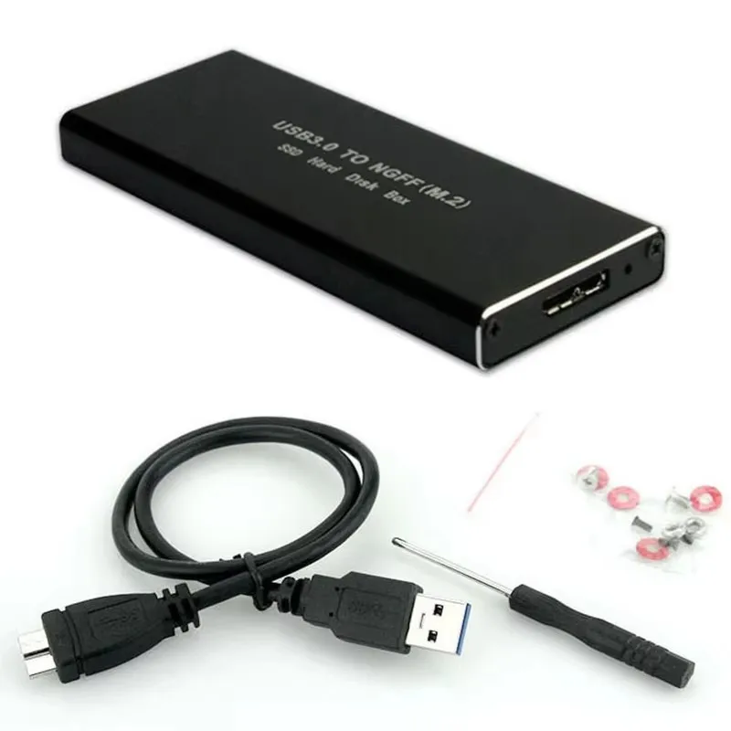 External Hard Drive Case NGFF M.2 Solid State 5Gbps SSD Cooling Metal USB3.0 PC for 2230/2242/2260/2280 Mobile HDD Enclosure MN01