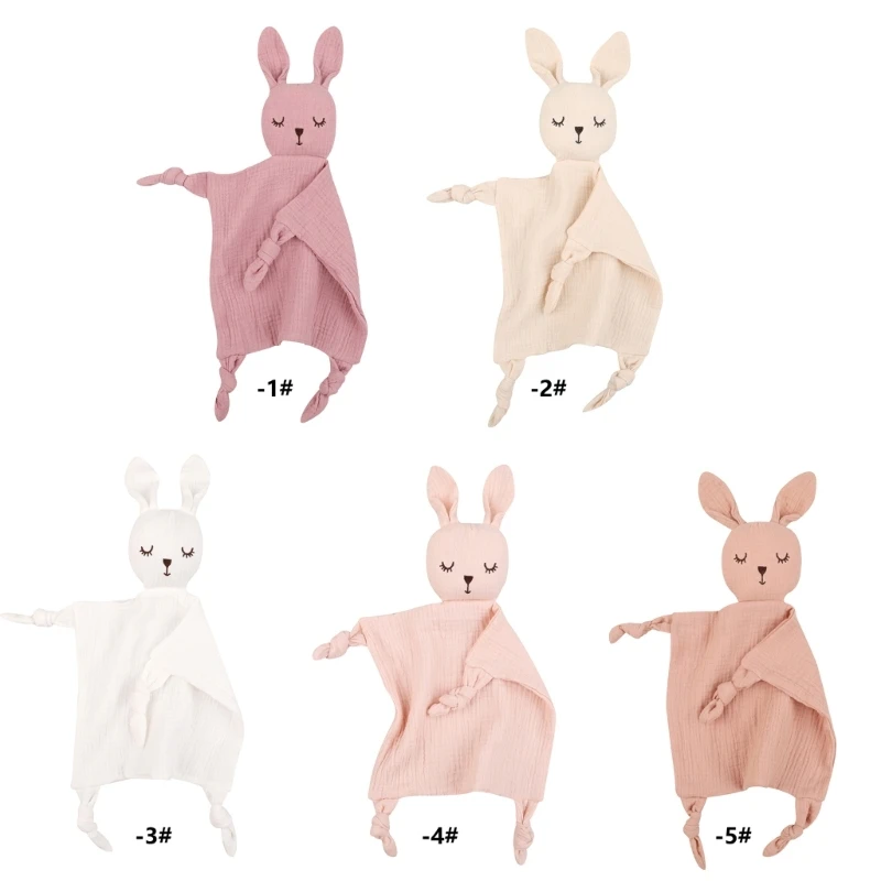 Muslin Burp Cloth Cartoon Rabbit Baby Soother Toy Burping Cloth