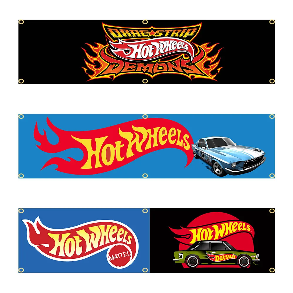 60X240Cm Hotwheels Banner Arazzo Bandiera Stampata In Poliestere Garage O All'Aperto Per La Decorazione