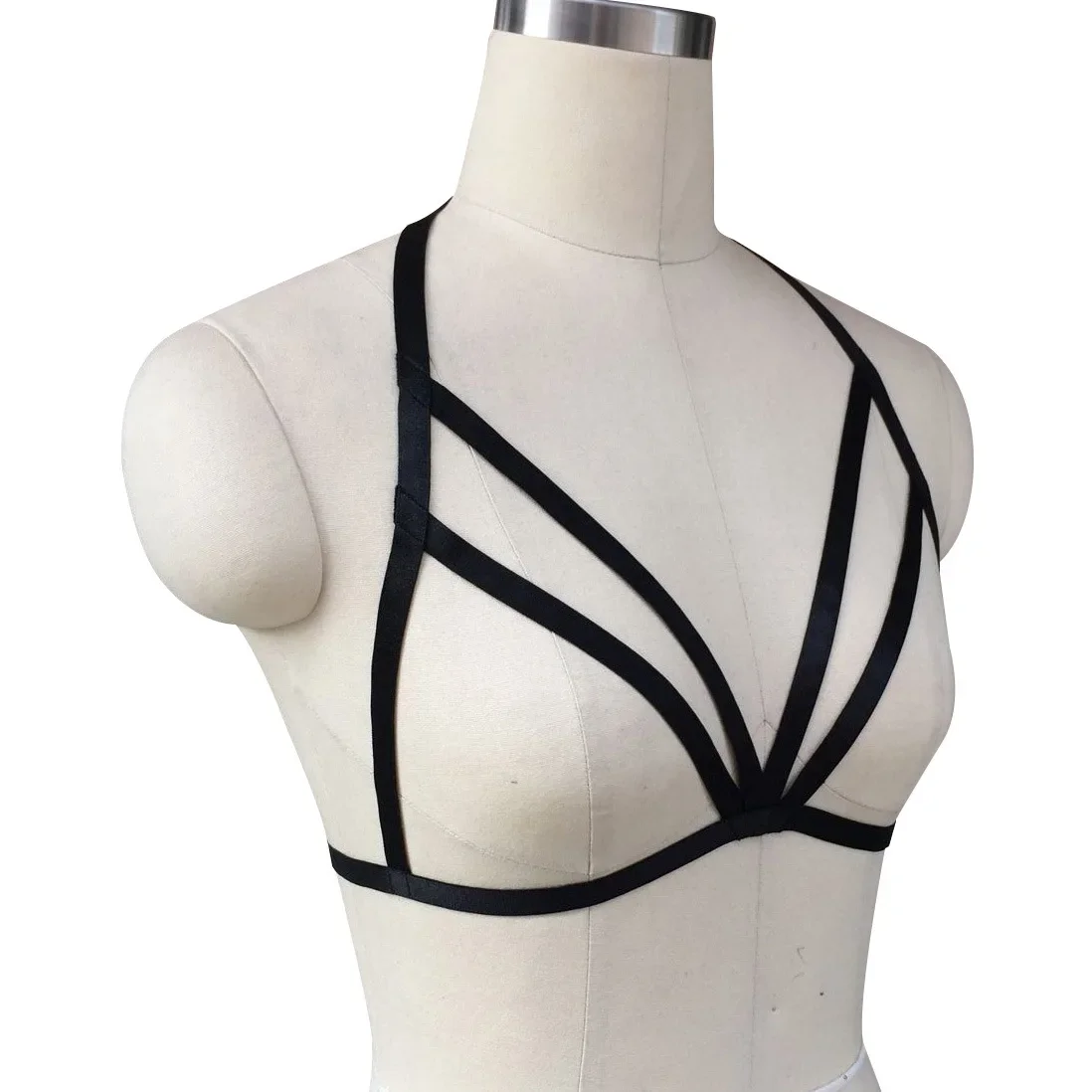 Sexy Bamboo Binding Strapless Bra Chinese Design Exposed Nipple Neck Hanging Underwear O0226 for Unique And Special Use