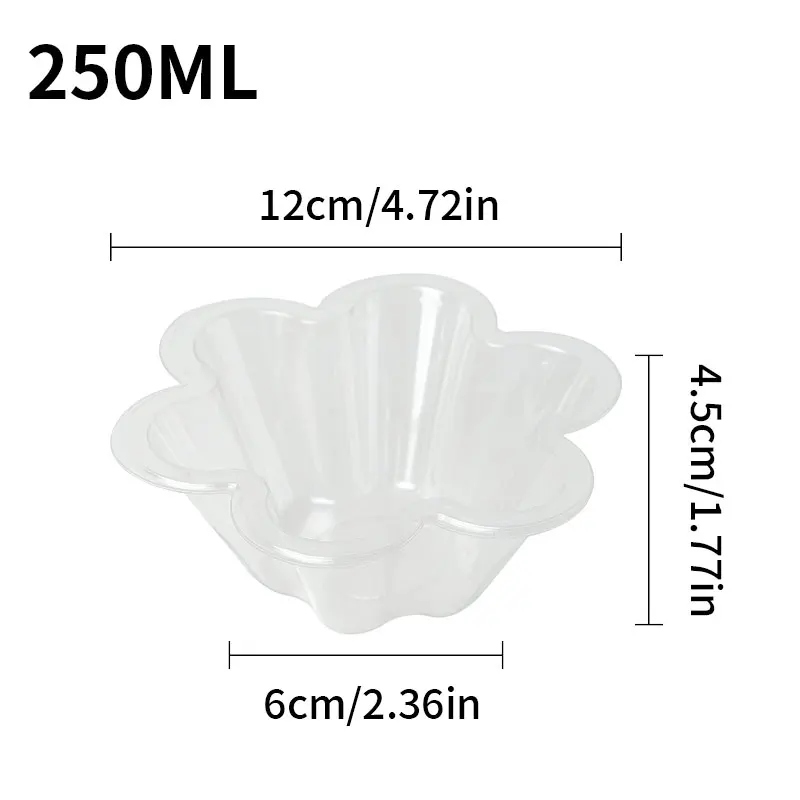 100pcs Clear Plastic Cake Cup Box Muffin Dessert Flip Cupcake Box Cute Cartoon Round Cookie Fruit Ice Cream Packaging Container