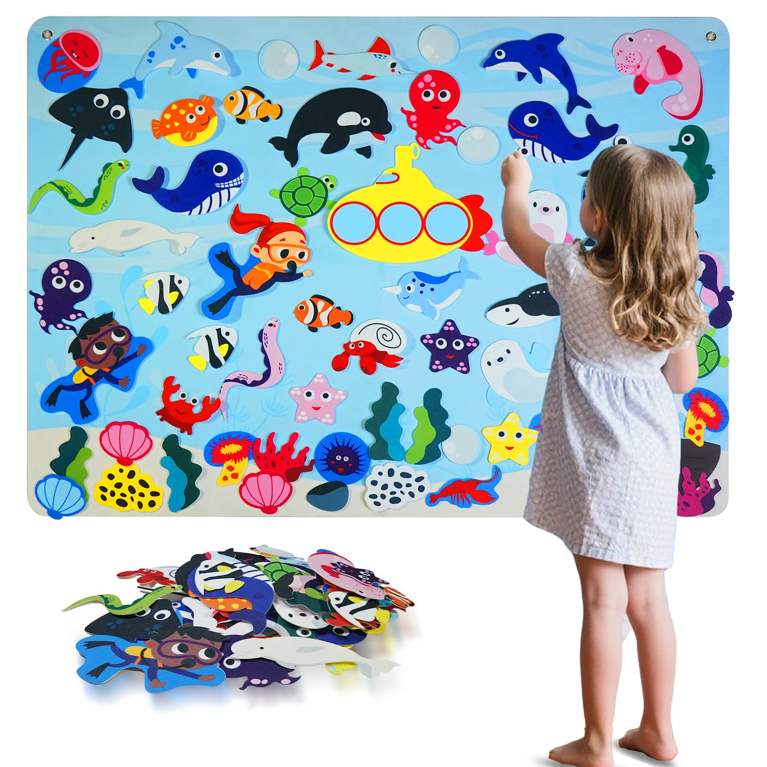 Ocean Felt Story Board &ndash; Montessori Busy Board for Toddlers, Wall-Hanging Educational Gift