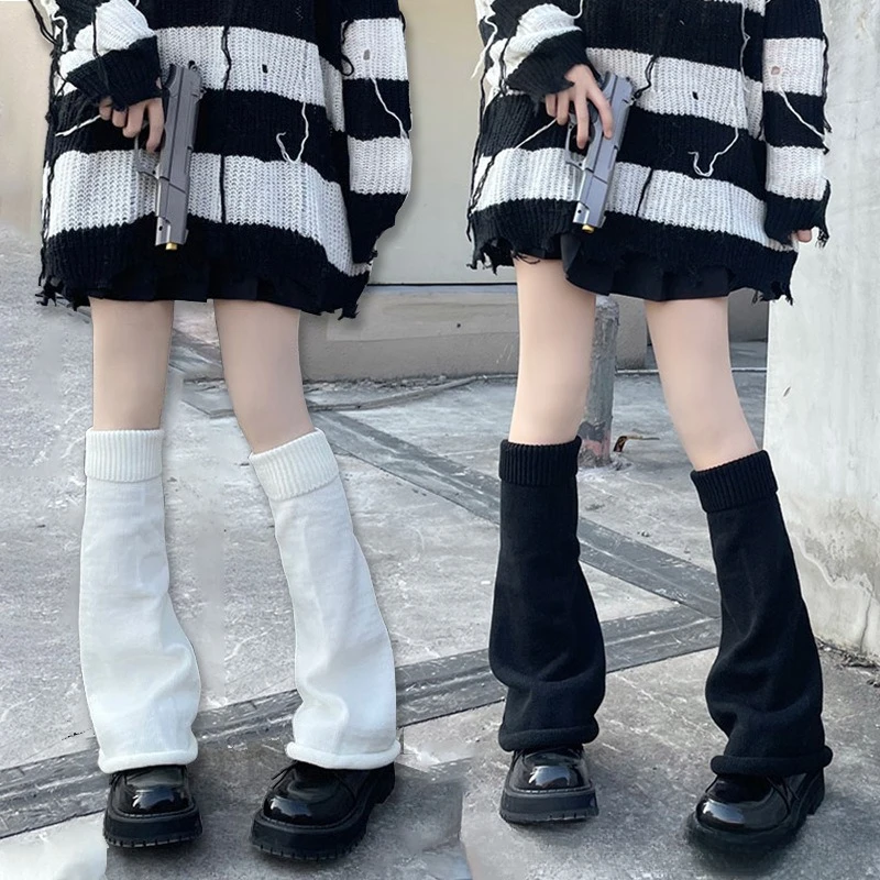 Gothic Style Leg Warmers Knitted Details Minimalist Fashion Lovers leg warmers