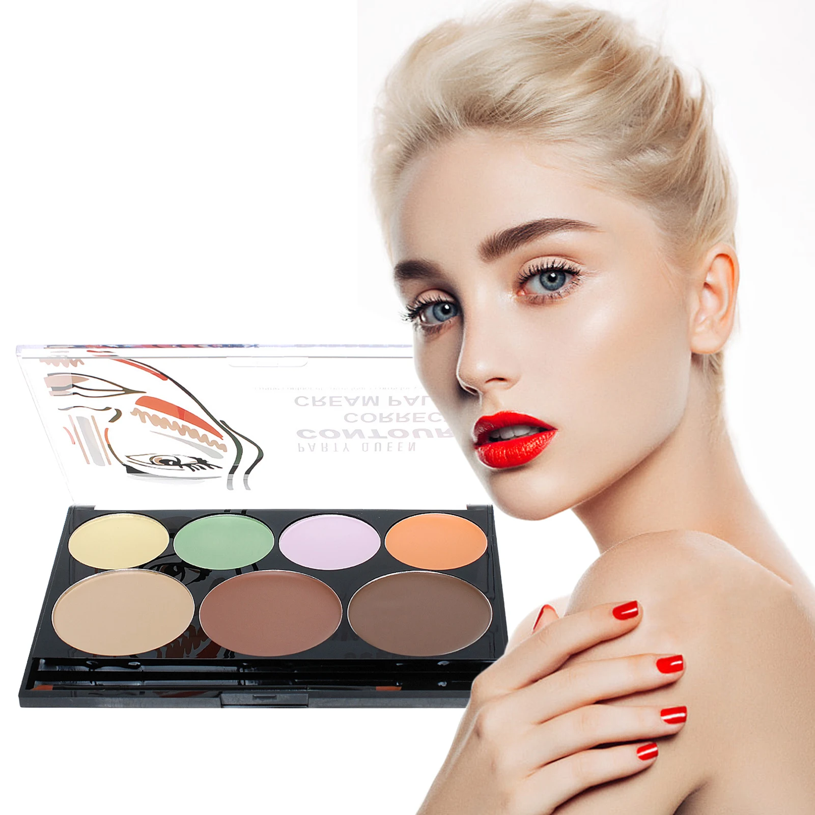 7 Colors Contouring Make Up Palette Women Highlighting Shades Makeup Pallet Face Shadow Highlighter Cream Kit For | Красота и
