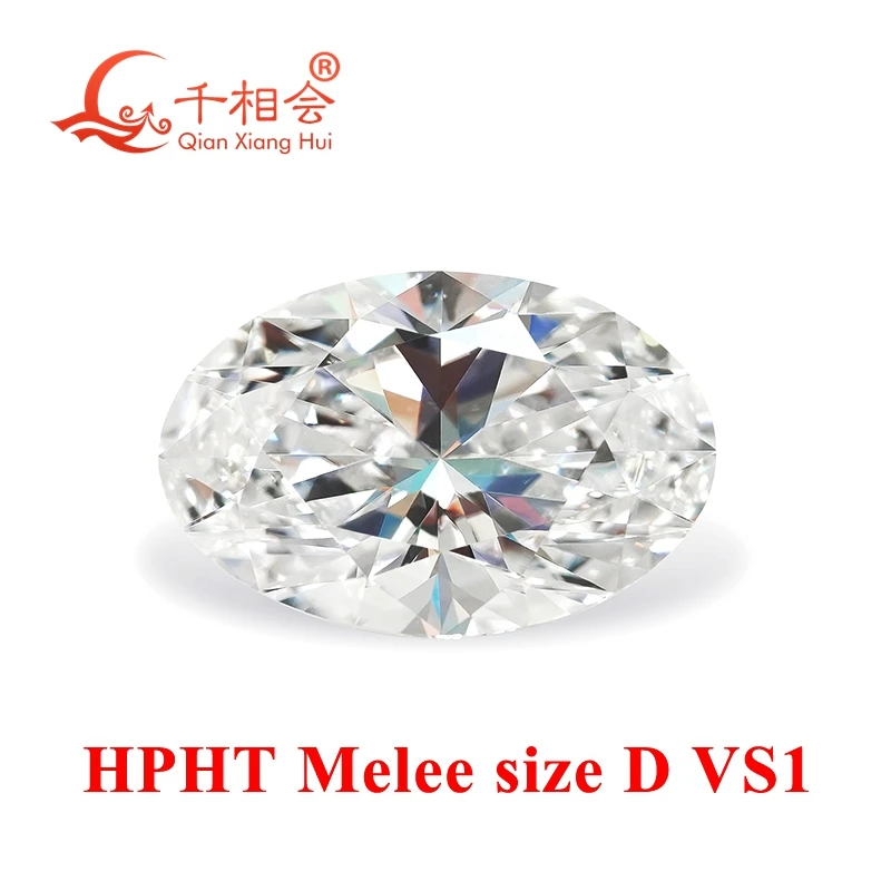 Melee oval-cut HPHT lab-grown diamonds, D color, 0.055CT to 0.7CT, VS1 clarity, perfect for elegant jewelry designs.