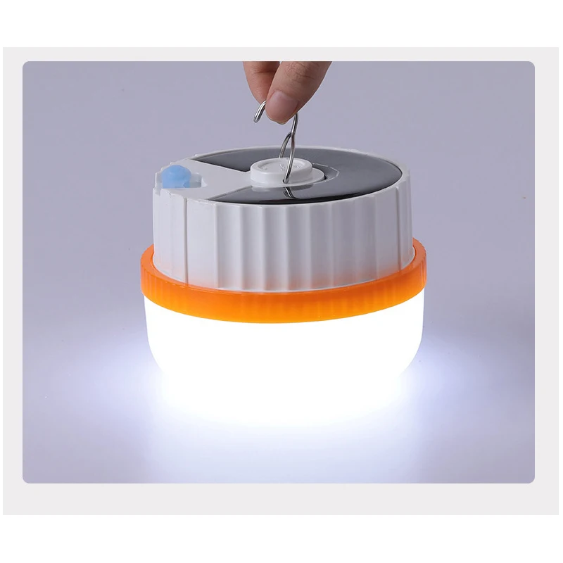 Solar Charging Lamp Camping Portable Lamp Camping Light Emergency Lighting Glowing LEDUSB Charging Interface Three-Color
