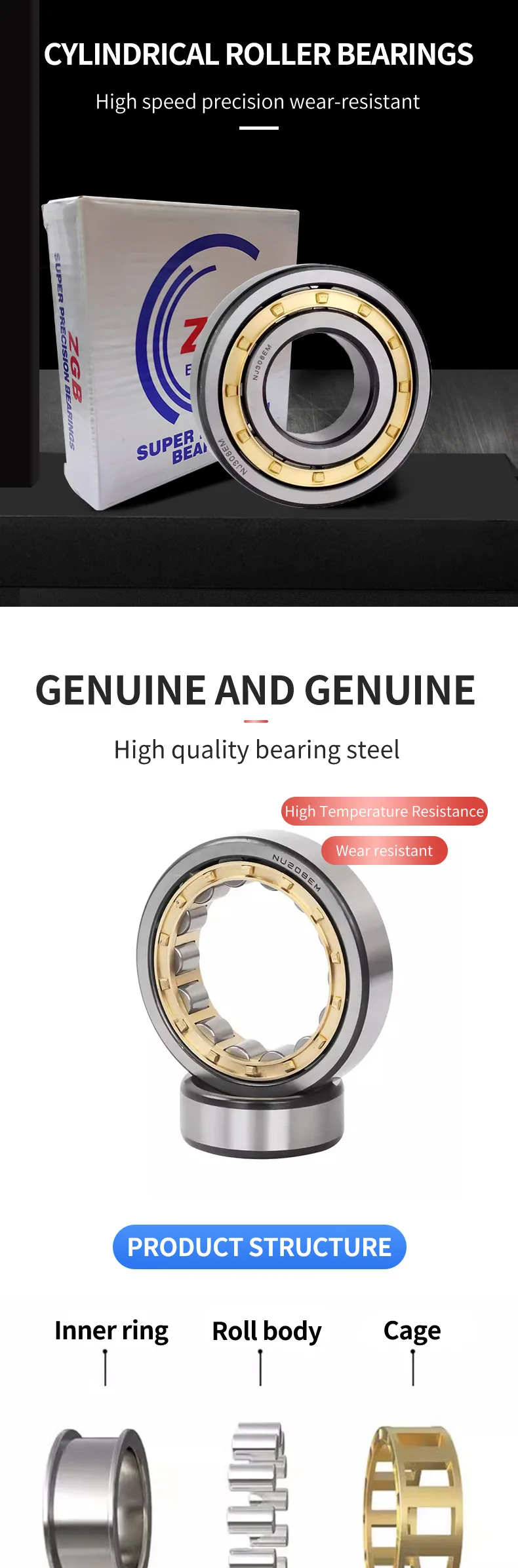 Description Picture 2 of itemCylindrical roller bearings NN3009 NN3009K NN3010 NN3010K NN3011 NN3011K NN3012 NN3012K NN3013 NN3013K /W33