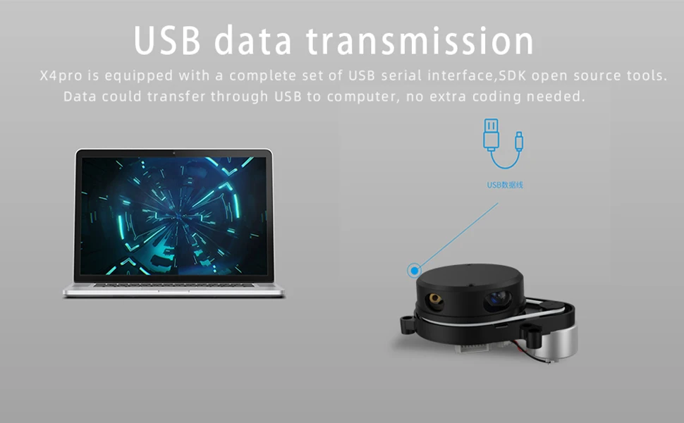 YDLIDAR X4 Pro 360 Degree 2D Laser Range Lidar Scanner Triangular Ranging 10 Met