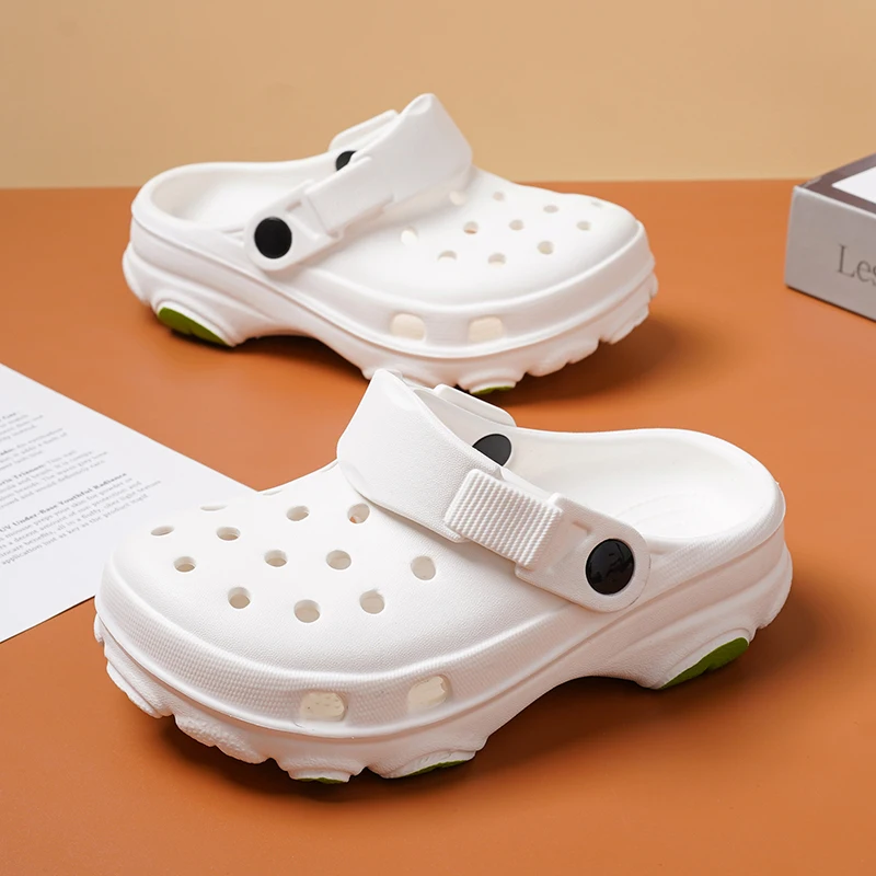 남성용 두꺼운 밑창 슬리퍼, 비치 샌들, 집에서 신는 신발, 운동화 미끄럼 방지 블랙 스포츠 샌들, 여름 패션 9 어린이 악어 두꺼운 부드러운 밑창, 똥 같은 느낌, 바오터우 슬리퍼, 가볍고 통기성, 여름 편안함