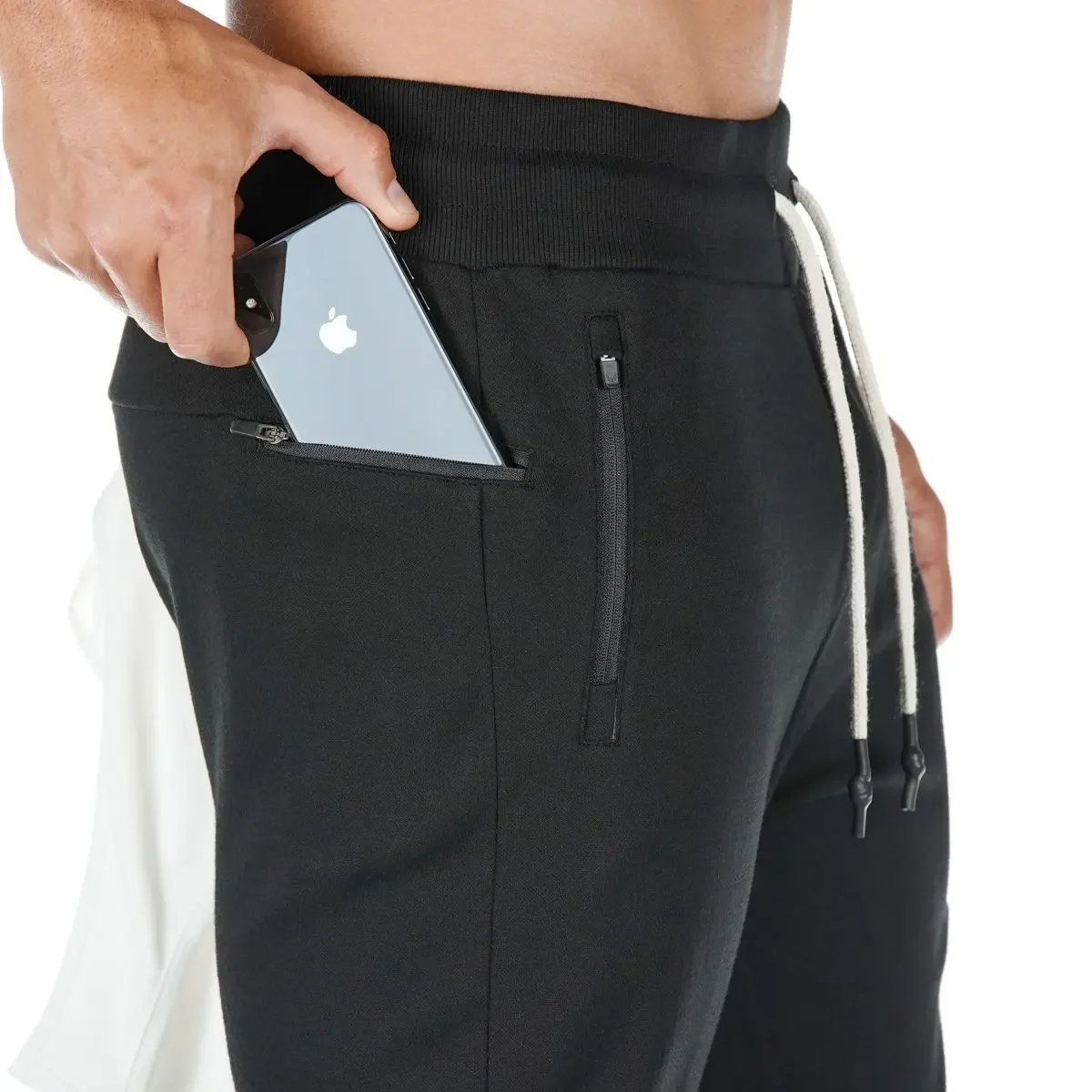 Men's Fitness Pants Breathable Zipper Sports Training Running Trousers New Trendy Brand Muscle Long Pants