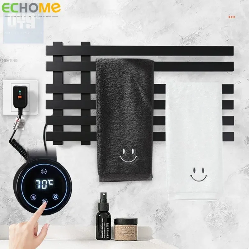 

Electric Towel Rack No Punching Touch Display Smart Constant Temperature Towel Drying Rack Towel Warmer Bathroom Accessories
