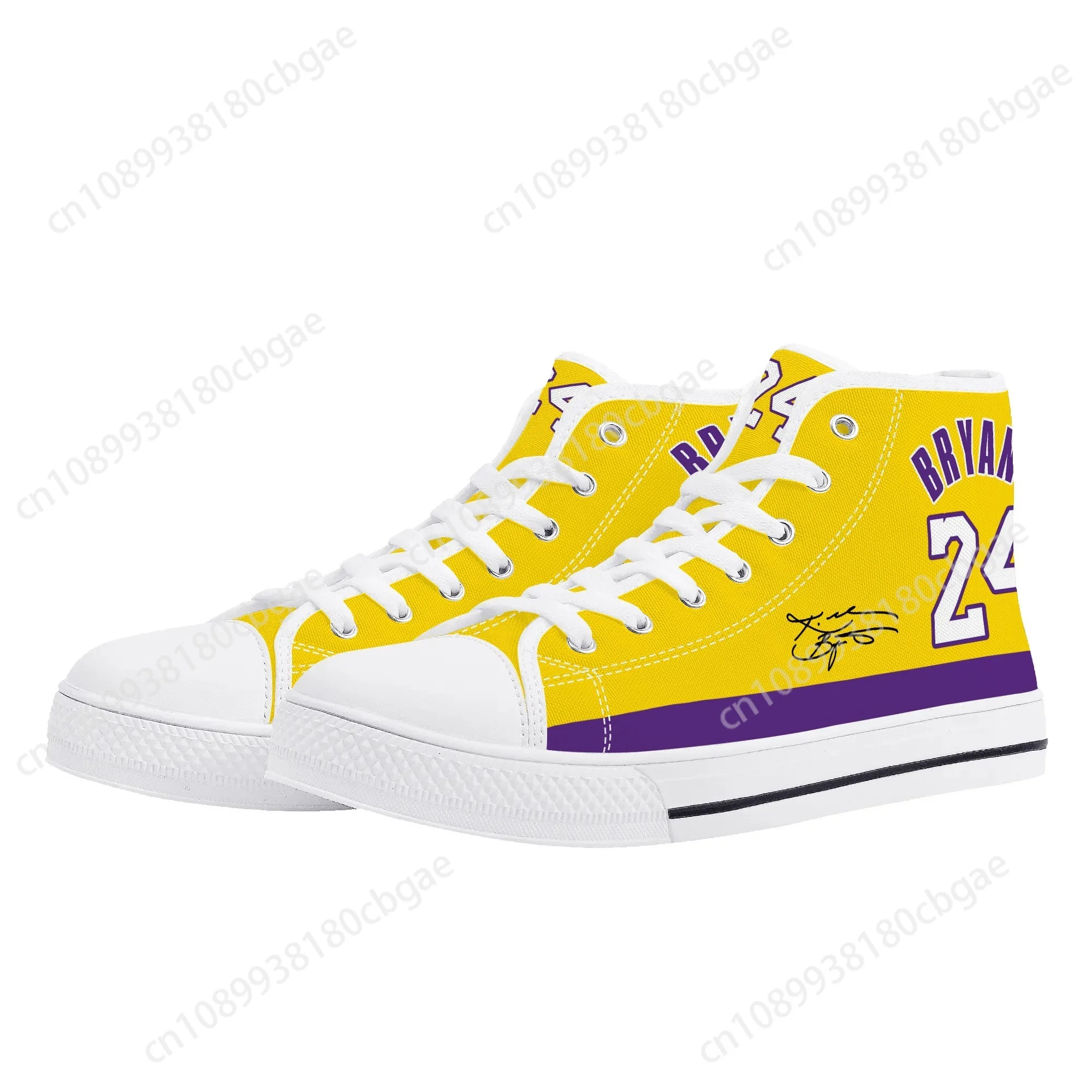 los angeles basketball High Top Sneakers Mens Womens Teenager Black Mamba Bryant NO 24 Canvas Sneaker Casual Shoe Custom Shoes 2