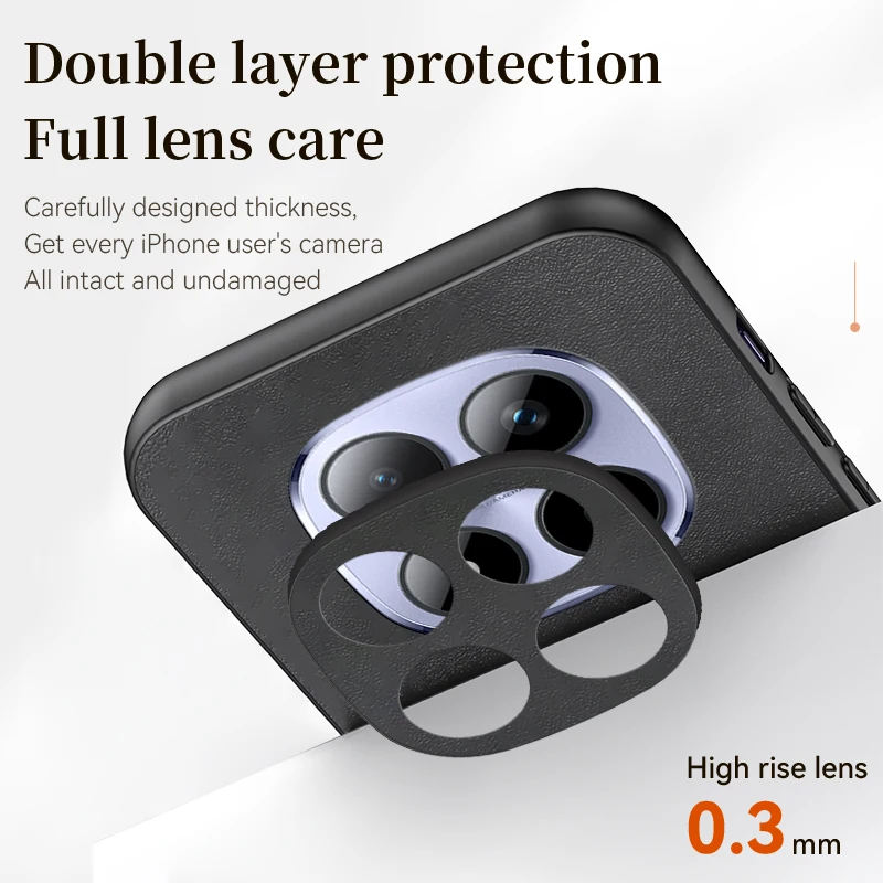 Premium Sheepskin Leather 360° Rotating Phone Holder Case