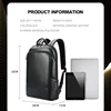 BOPAI Men Genuine Leather Backpack Business Travel Shoulder Bag 15.6 inch Computer Bag USB Charging Anti Theft Backpacks School 6