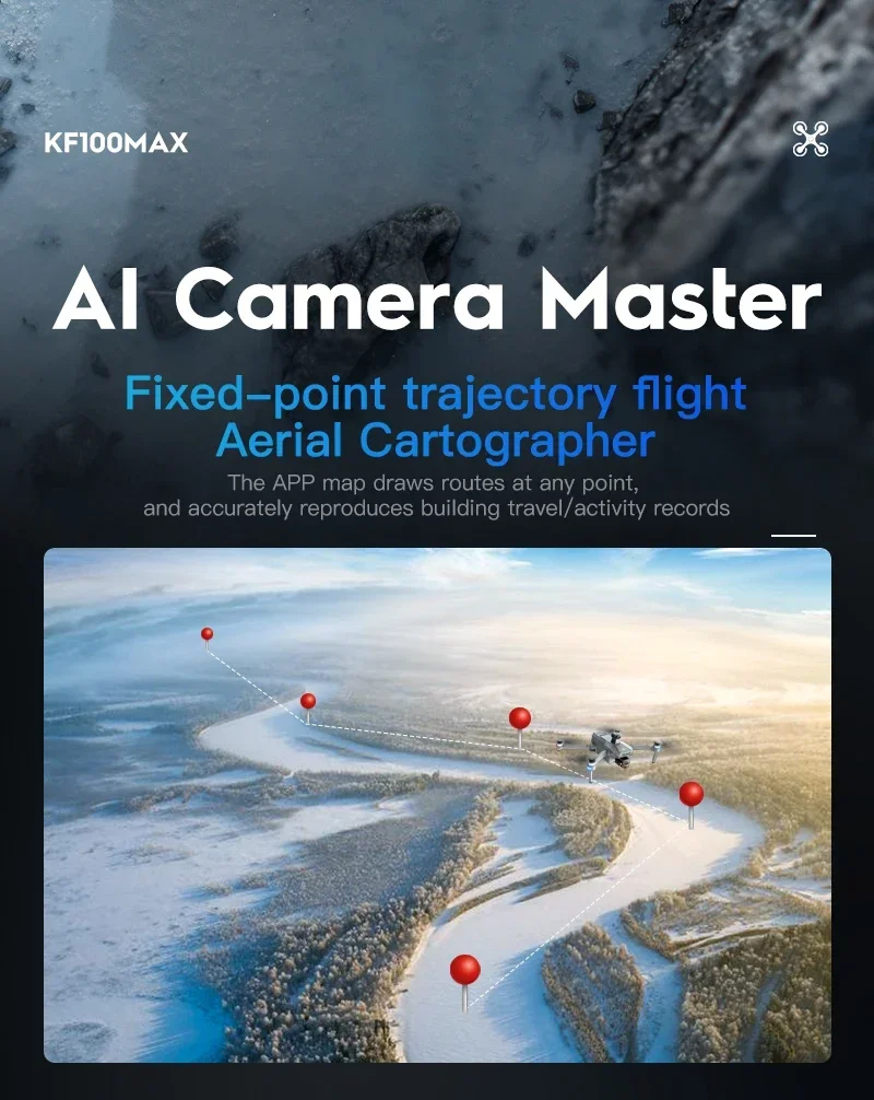 KF100 MAX Drone with 4K Camera 3-Axis Gimbal WiFi Obstacle Avoidance GPS Touch Screen FPV Brushless EIS Electronic Toy
