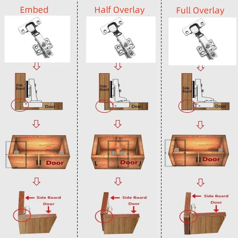 4/2/1Pc Stainless Steel Cabinet Door Hinges Hydraulic Damper Soft Close Quiet Wardrobe Door Concealed Hinges Hardware stainless steel door hinges furniture hinge cabinet door hinges cabinet hinges
