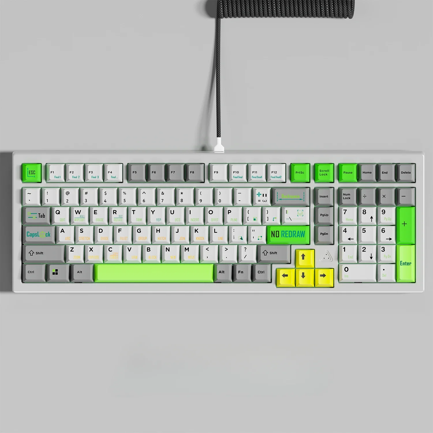 Echome-pbt Dye Subbed Keyboard Cap Cad Desenho Keycap Retro169 Chaves Perfil Cereja Acessórios Teclado Mecânico - Imagem 3