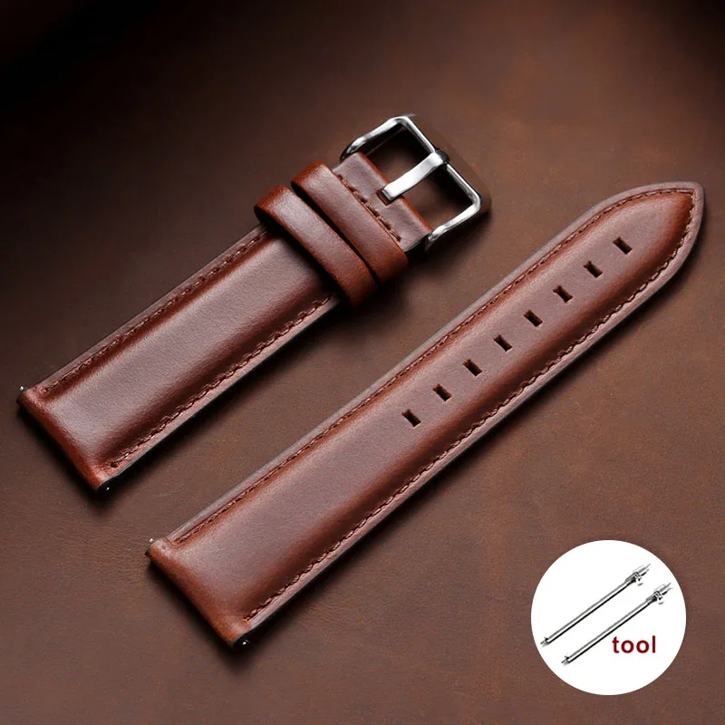 Refined Vintage Calfskin Leather Watch Strap – Quick Release, Soft and Stylish Bracelet