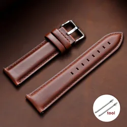Refined Vintage Calfskin Leather Watch Strap - Quick Release, Soft and Stylish Bracelet - 20mm (Dark Brown)