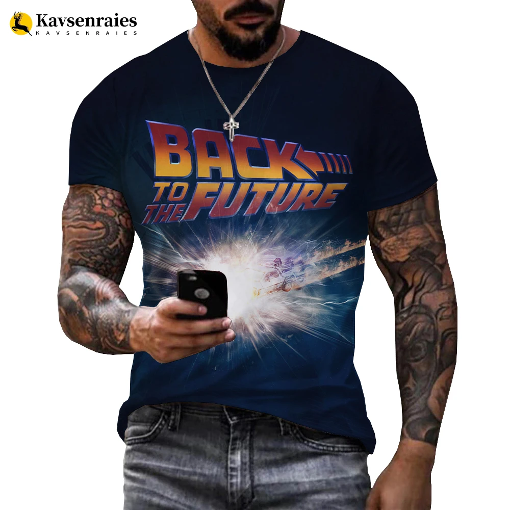 

2023 Back to the Future Printed 3D T-shirt Men Women Summer Fashion Casual Short Sleeve Funny Harajuku Streetwear Oversized Tops